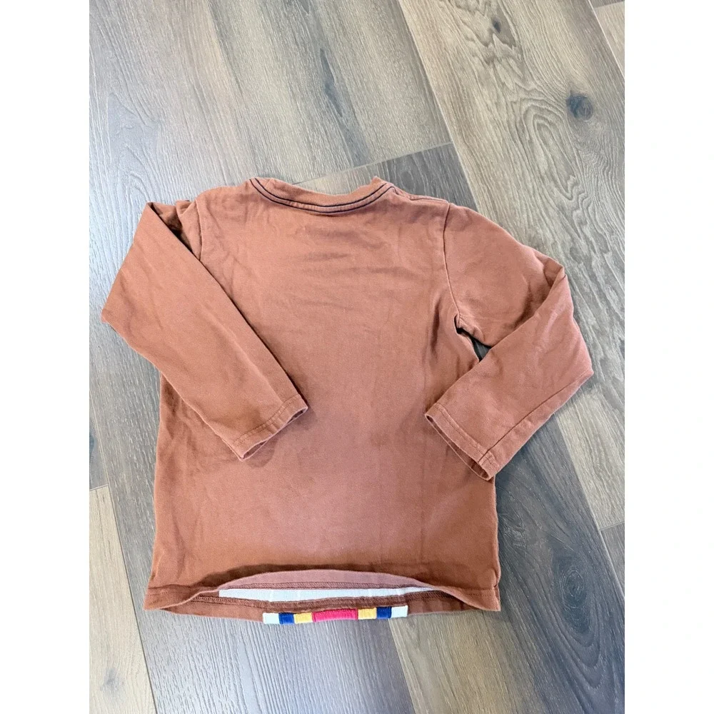 Gymboree Boys Size 6 Brown Long Sleeve Airplane Applique Graphic T-Shirt 7000521